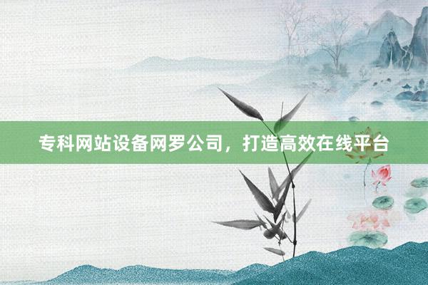 专科网站设备网罗公司，打造高效在线平台